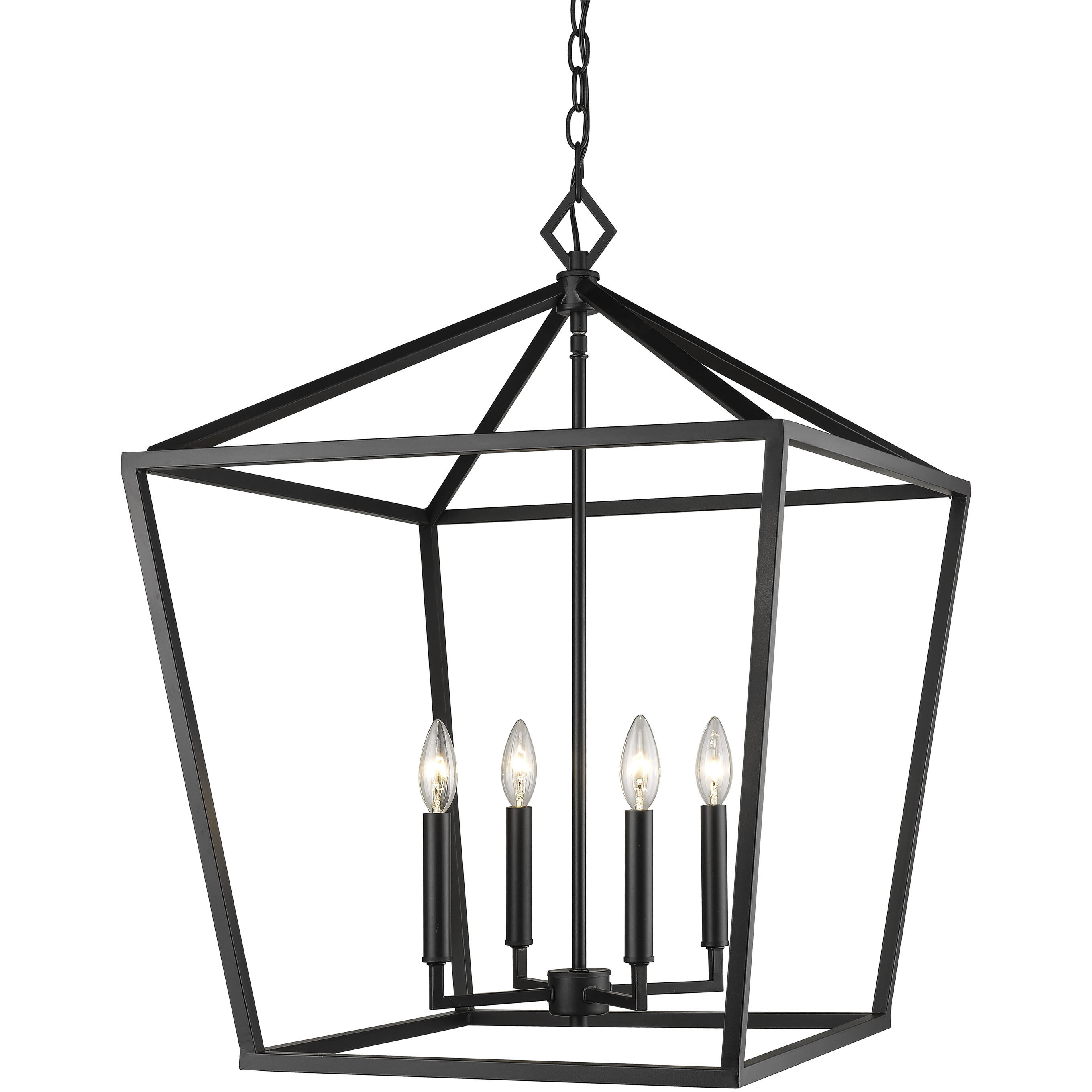 Corona 4 Light 20 inch Matte Black Pendant Ceiling Light